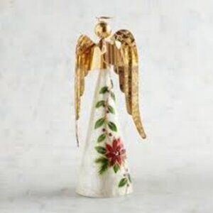 Pier 1 Capiz Poinsetta Angel christmas holiday tree topper